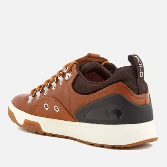 Polo Ralph Lauren Adventure 100 SK ATH tan burnished calf leather shoes Mens 8.5 - Picture 16 of 16